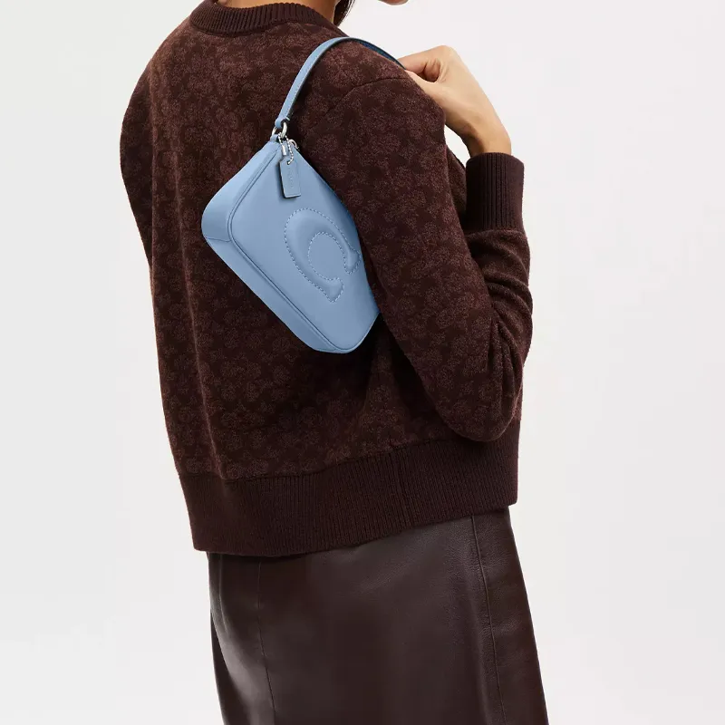 COACH Nolita Cow Leather One Shoulder Handbag Trumpets Women's Cornflower Blue Wild Multicolor-3