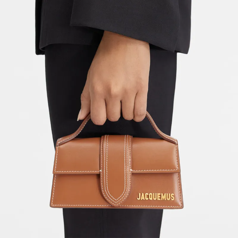 Jacquemus Linseed Cotton Acrylic Blend Shoulder Bag, Crossbody Bag, Handbag Small Size Women's Light Umber-5