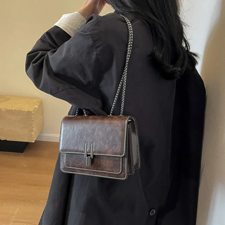 NOMK PU Shoulder Bag Crossbody Bag Regular Women's Black/Green/Caramel/Khaki/Brown-17