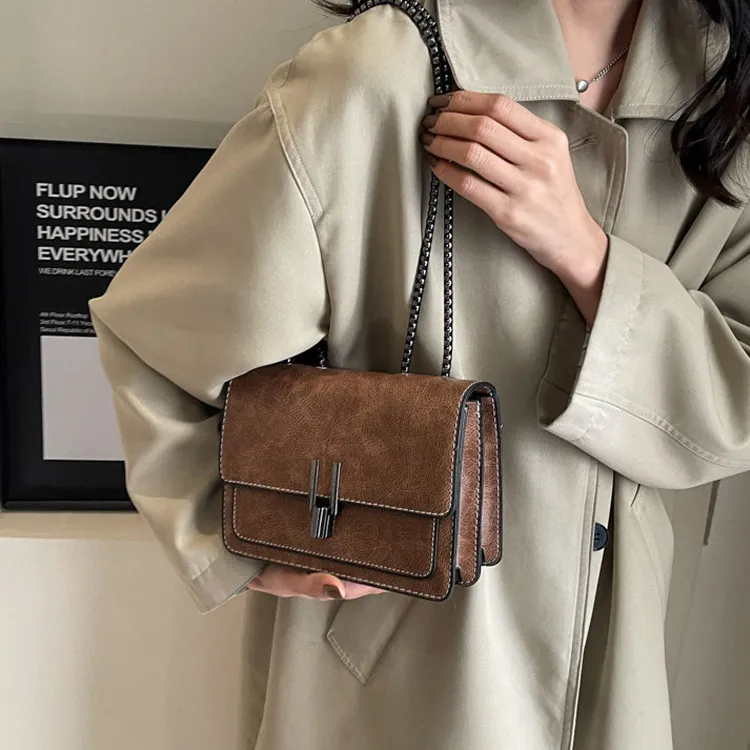 NOMK PU Shoulder Bag Crossbody Bag Regular Women's Black/Green/Caramel/Khaki/Brown-13