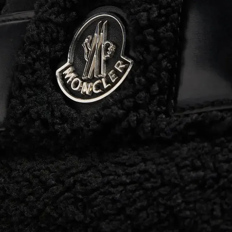 Moncler Teddy Fleece Fabric Tote Bag Shopping Bag Handbag Mini Women's Black-3