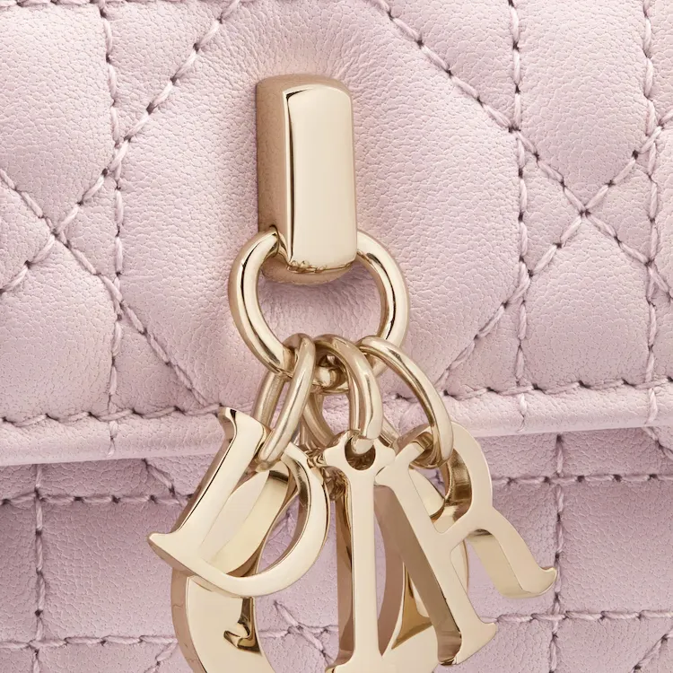 DIOR Lambskin Shoulder Bag Crossbody Bag Handbag Mini Women's Soft Pink-5