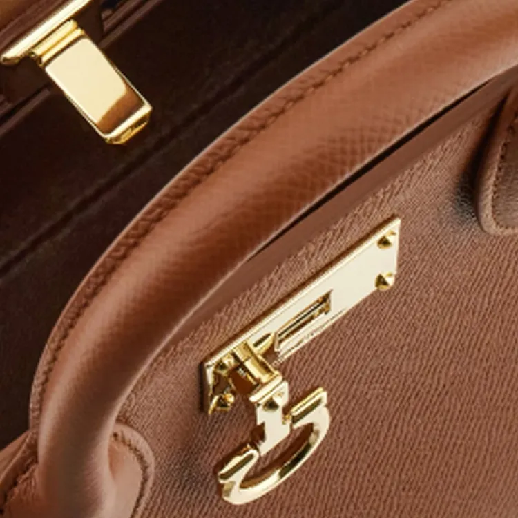 FERRAGAMO Studio Series Calfskin Box Bag, Shoulder Bag, Crossbody Bag, Handbag Trumpets Women's Cognac-4