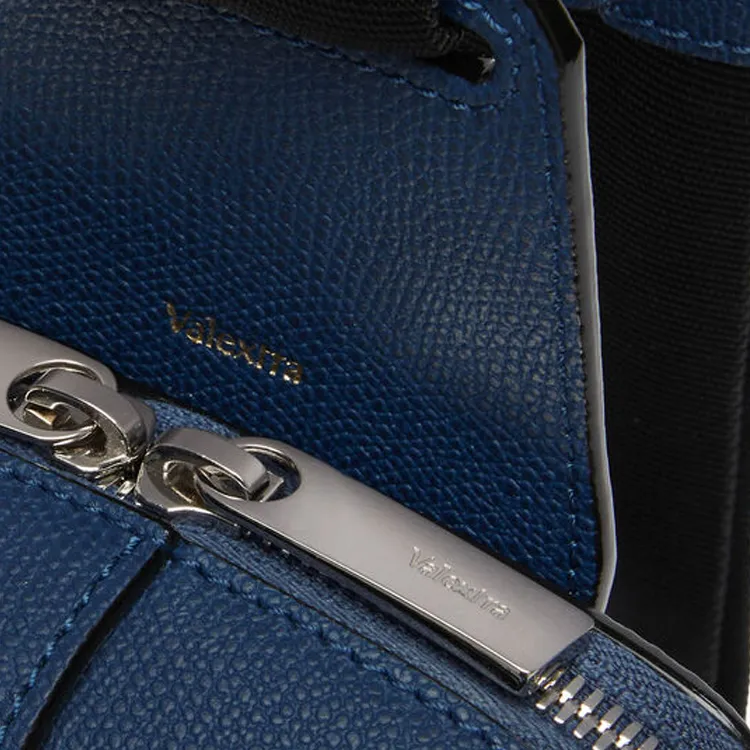 Valextra Calfskin Crossbody Bag, Shoulder Bag Mini Men Sapphire Blue-4