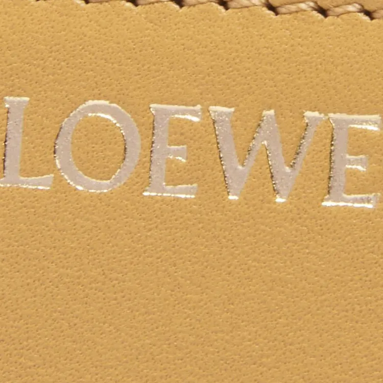 LOEWE Shiny Nappa Calfskin Wallet Women's Sahara Color & Deep Red-4