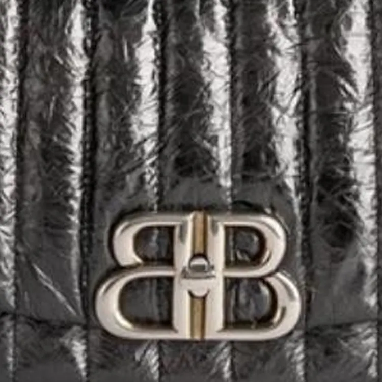 Balenciaga Cow Leather Shoulder Bag Small Size Women's Black-4