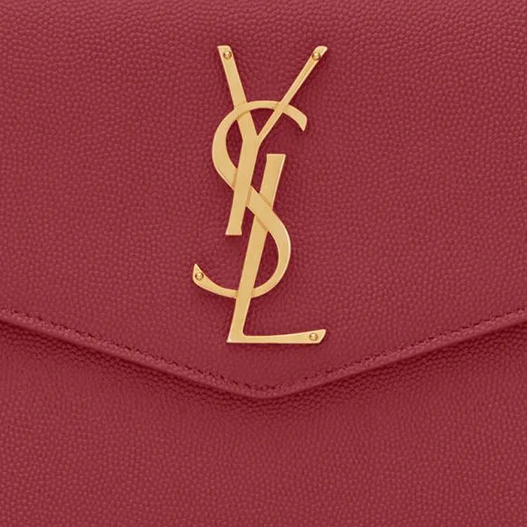 SAINT LAURENT UPTOWN Cow Leather Envelope Bag, Clutch Trumpets Women's Red-4