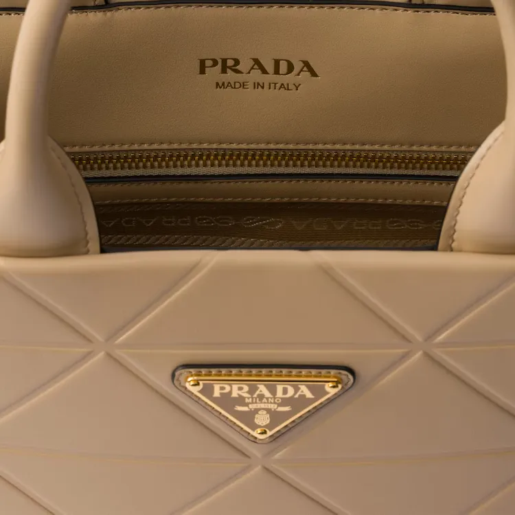 PRADA Symbole Leather Shoulder Bag, Crossbody Bag, Handbag Medium Size Women's Sandy Beige-3