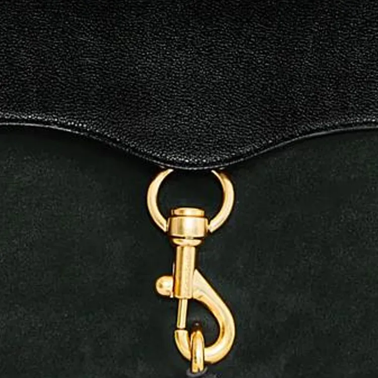 REBECCA MINKOFF Suede Shoulder Bag Crossbody Bag Handbag Medium Size Women's Black-3