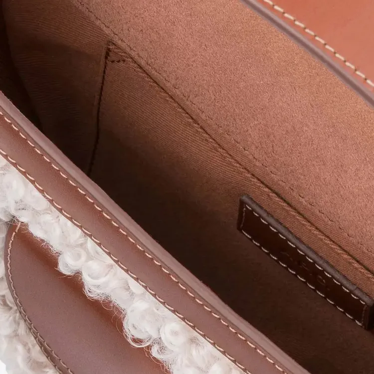 A.P.C Cow Leather Shoulder Bag Crossbody Bag Small Size Women's Nut Brown & Beige-3