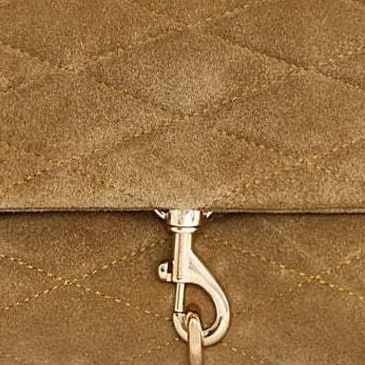 REBECCA MINKOFF Suede Leather Shoulder Bag Crossbody Bag Women's Honey-3