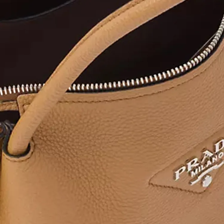 PRADA Leather Shoulder Bag Crossbody Bag Handbag Medium Size Women's Brown-3
