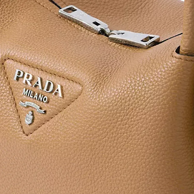 PRADA Leather Shoulder Bag Crossbody Bag Handbag Medium Size Women's Brown-4