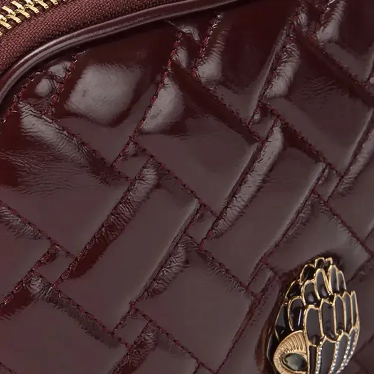 Kurt Geiger London Patent Leather Camera Bag Shoulder Bag Crossbody Bag Women's Burgundy-3
