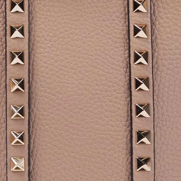 Valentino ROCKSTUD Leather Tote Bag Shopping Bag Handbag Shoulder Bag Women's Pink-3