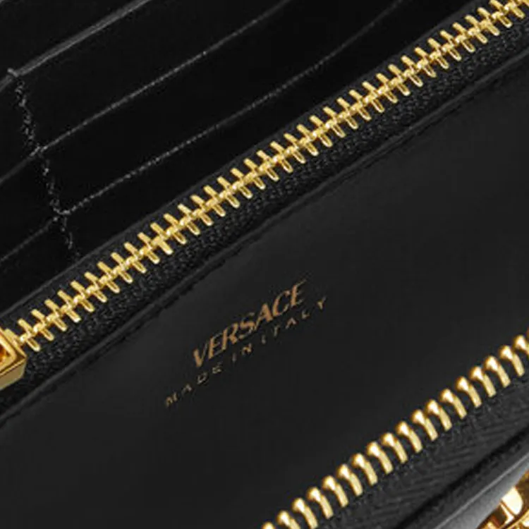 CHANEL Lambskin Card Holder Women's Black-5