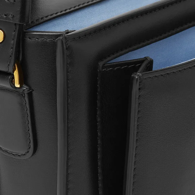 VERSACE Cow Leather Shoulder Bag, Crossbody Bag Men's Black-4