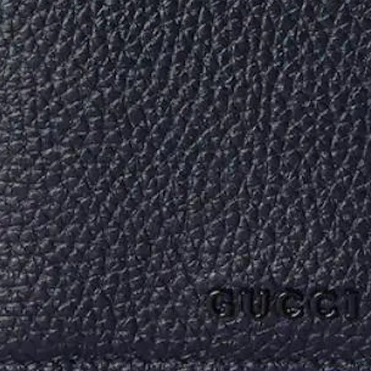 GUCCI Leather Card Holder Men's Dark Blue-4