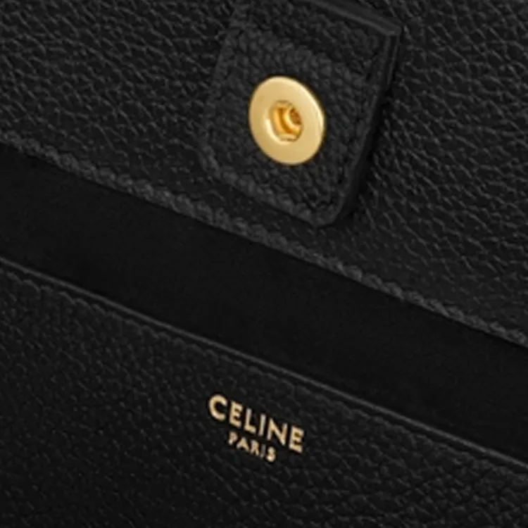 CELINE Cabas Calfskin Crossbody Handbags Mini Women's Black-5