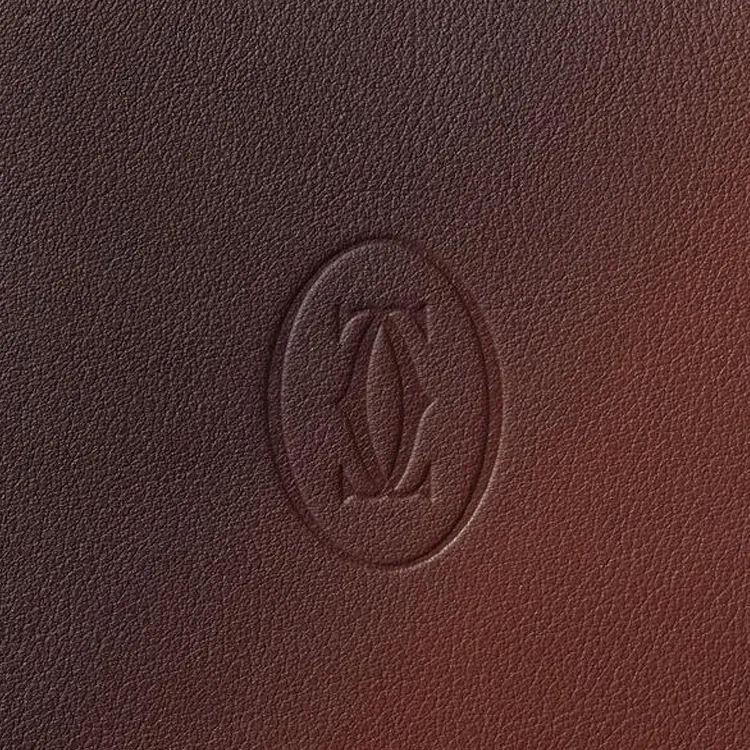 CARTIER Calfskin Wallet Women's Brown-3