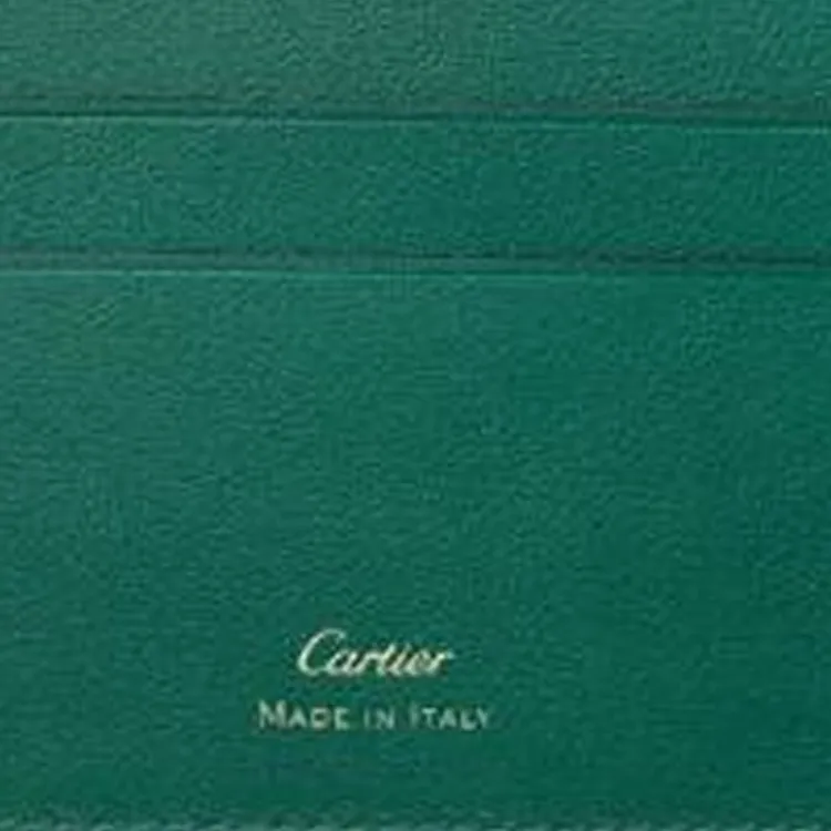 CARTIER Must De Cartier Calfskin Wallet Women's Green-4