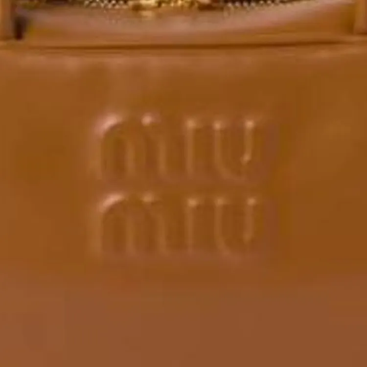MIU MIU Beau Calfskin Handbag Medium Size Women's Cognac Brandy-4