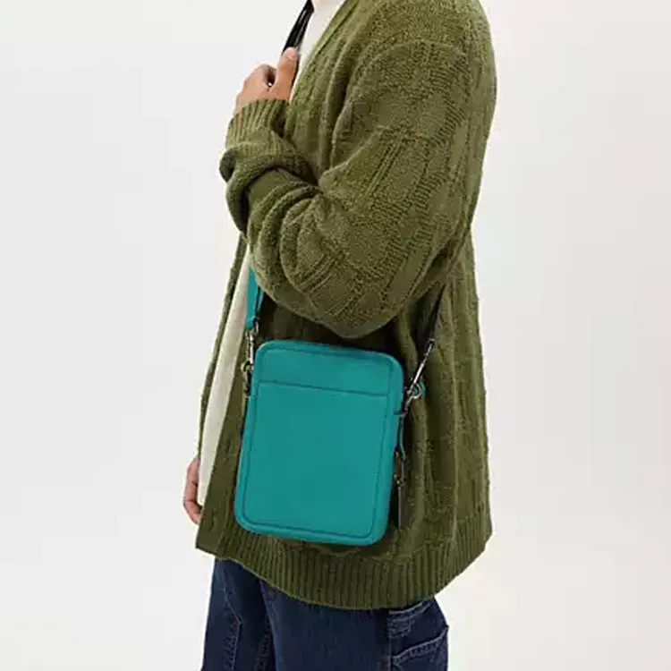 COACH Smooth Calf Leather Shoulder Bag Trumpets Men's Turquoise-3