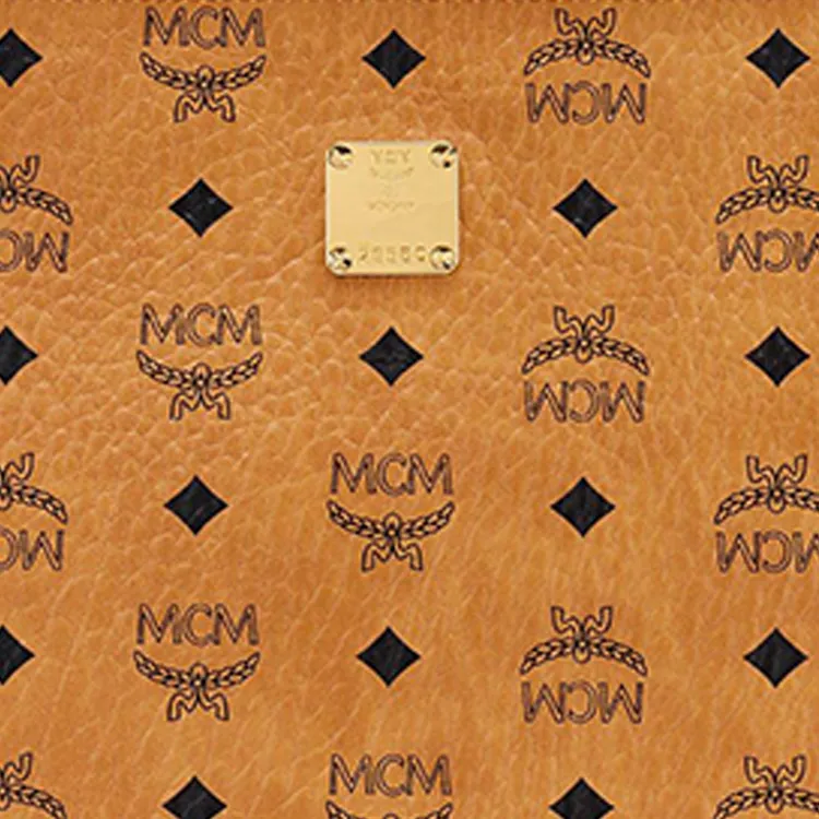 MCM Artificial Leather Clutch Large Size Men's Cognac-2