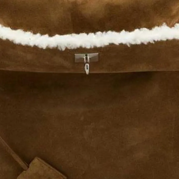 Balenciaga Suede Handbag Tubas Women's Umber-3