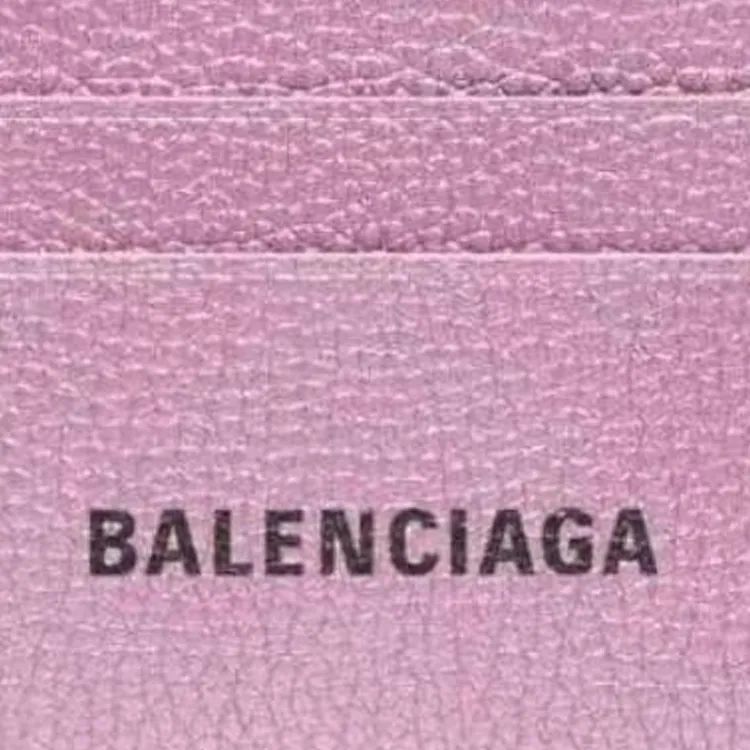 Balenciaga Grained Calfskin Card Holder Women's Pink Purple-2