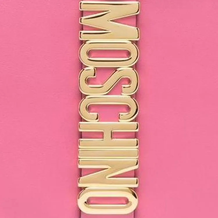 MOSCHINO Calfskin Clutch Women's Pink-3