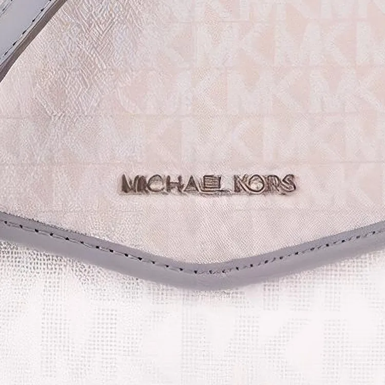 MICHAEL KORS Regina Leather Shoulder Bag Crossbody Bag Women's Gray White-3