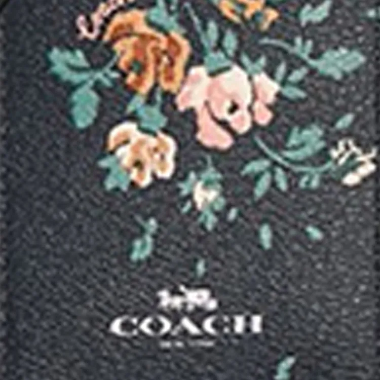 COACH Lanyard Leather ID Card Lanyard Holder Small Size Women's Black-2