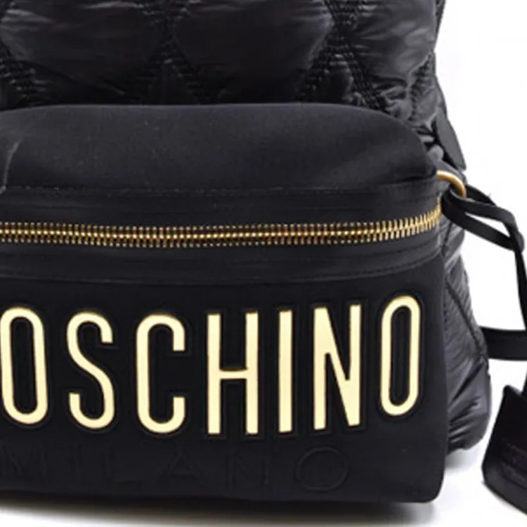 MOSCHINO Artificial Leather Backpack Unisex Black-3