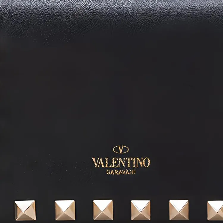 Valentino Leather Chain Bag, Shoulder Bag Women's Black-6