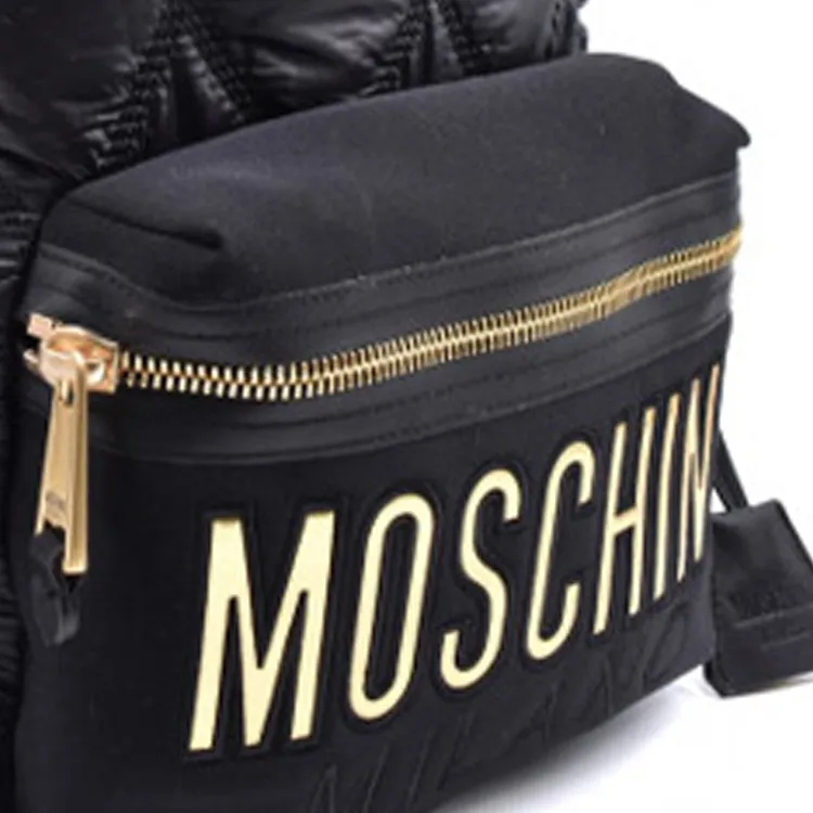 MOSCHINO Artificial Leather Backpack Unisex Black-4