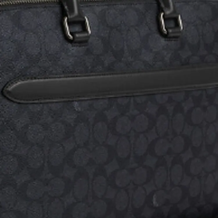 COACH Coated Canvas One Shoulder Crossbody Briefcases Large Size Men's Charcoal Gray-3