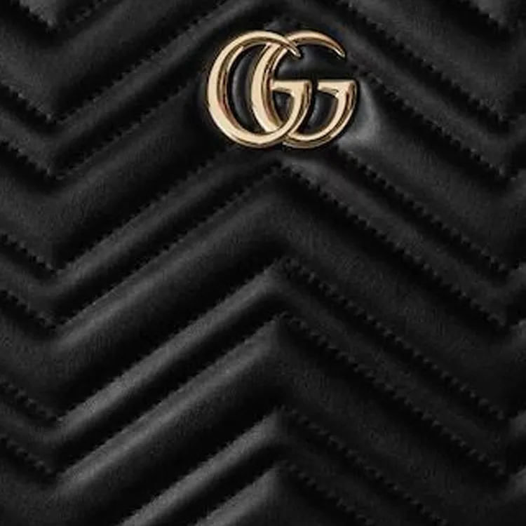 GUCCI GG Marmont Leather Clutch Large Size Women's Black-5