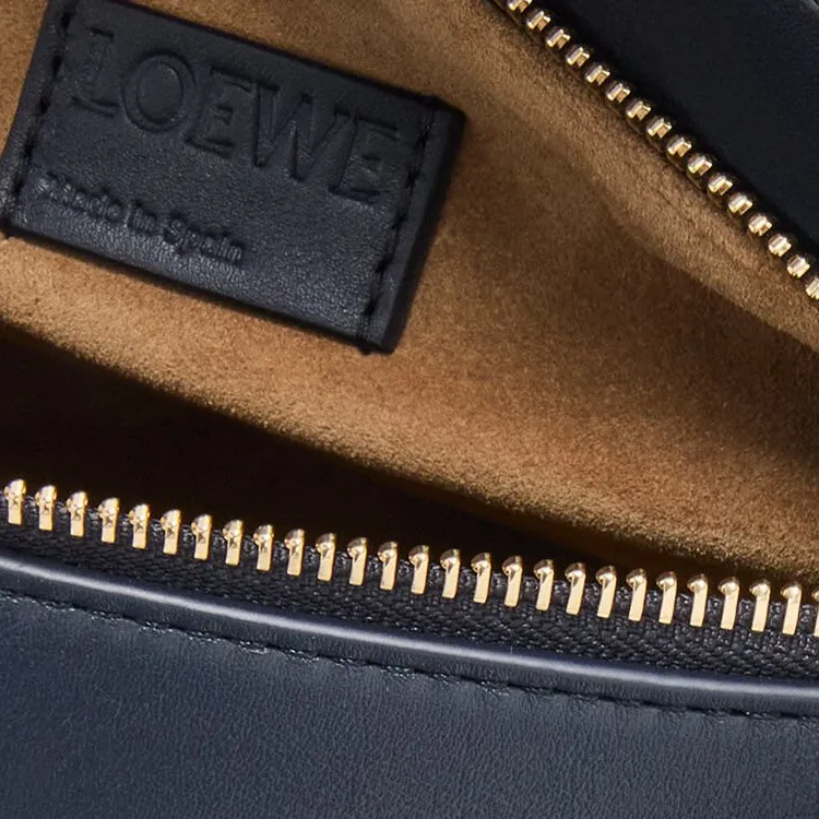 LOEWE Puzzle Calfskin One Shoulder Handbag Small Size Women's Deep Ink & Dark Khaki-6