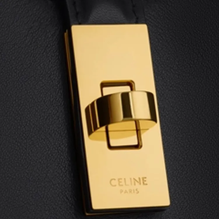 CELINE Calfskin One Shoulder Handbags Small Size Women's Black-5
