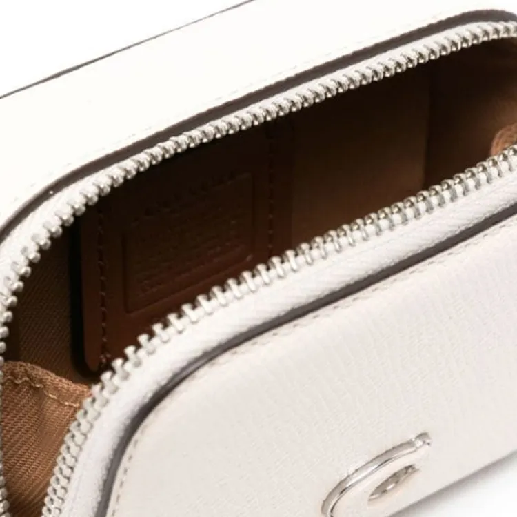 COACH Calfskin Messenger Bag, Shoulder Bag, Crossbody Bag Women's Chalk White-5