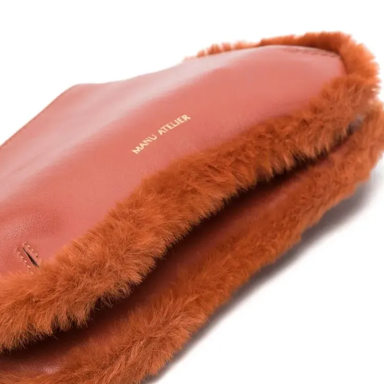 Manu Atelier Calfskin Handbag, Shoulder Bag Women's Brick Red-2