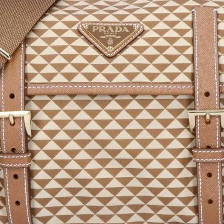 PRADA Recycled Nylon Shoulder Bag Women's Caramel-5