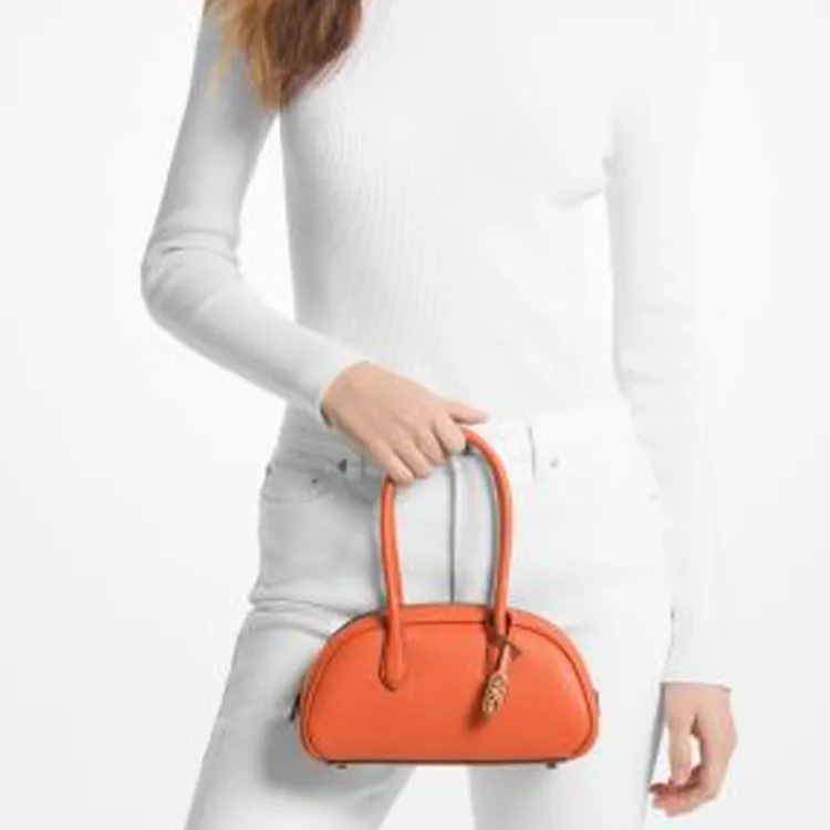 MICHAEL KORS Eggstone Grain Leather Handbag Small Size Women's Orange-4