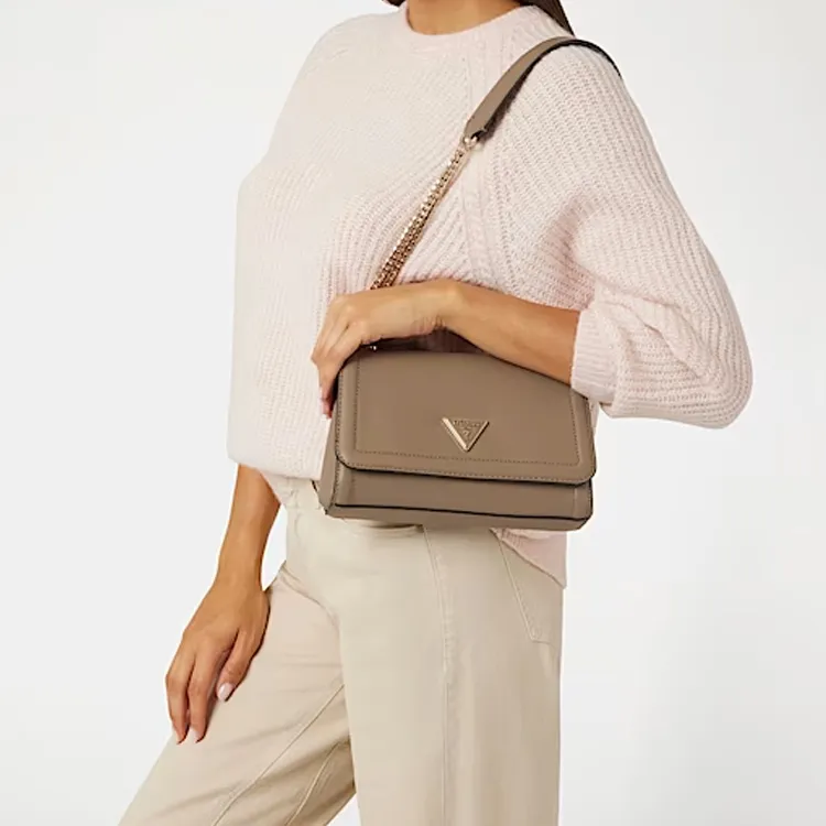 GUESS PU Portable Crossbody Bag Shoulder Bag Mini Women's Beige-4