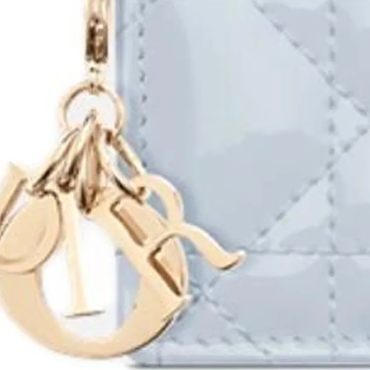 DIOR Lady Dior Calfskin Card Holder Women's Blue-4