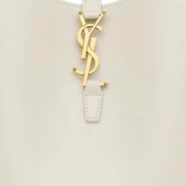 SAINT LAURENT Cow Leather One Shoulder Handbag Trumpets Women's White-5