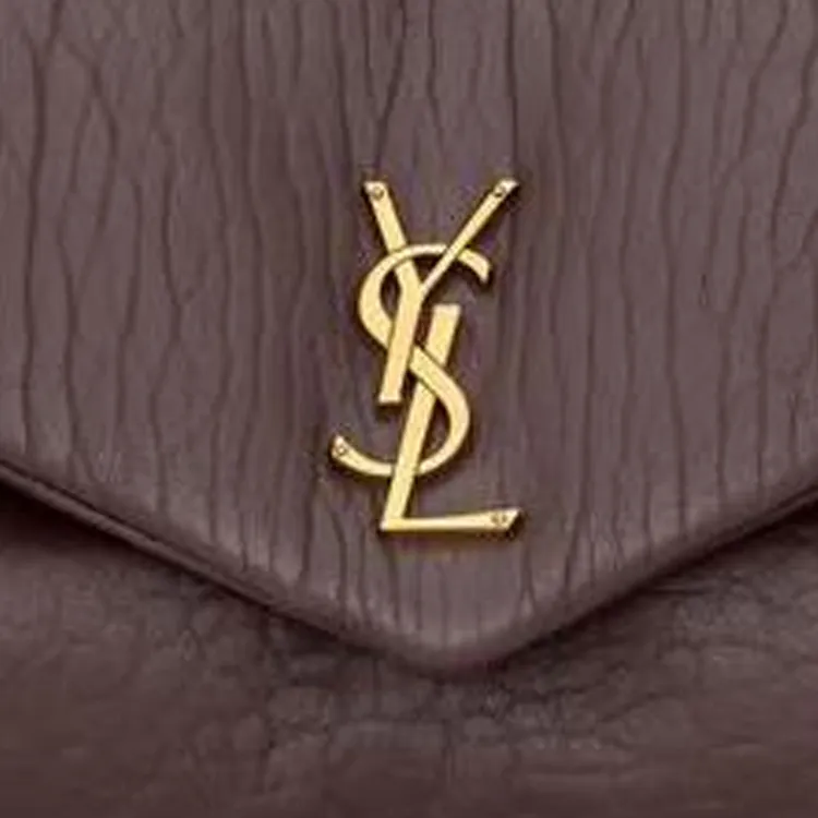 SAINT LAURENT Calypso Lambskin Envelope Bag, Shoulder Bag Medium Size Women's Brown-5
