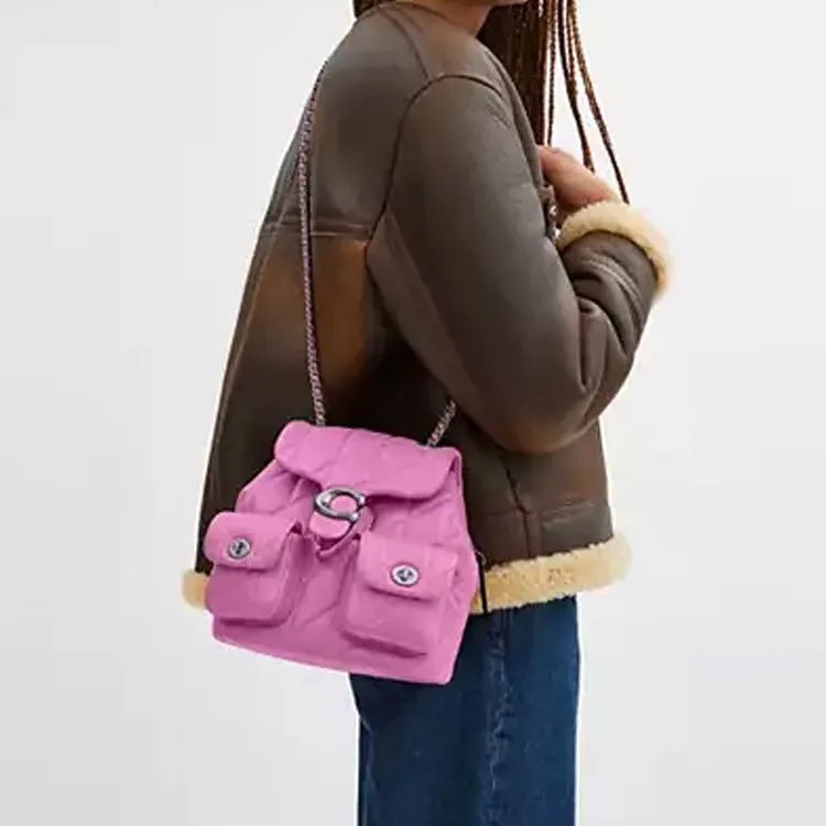 COACH Tabby Nappa Leather Backpack Trumpets Women's Fuchsia-7