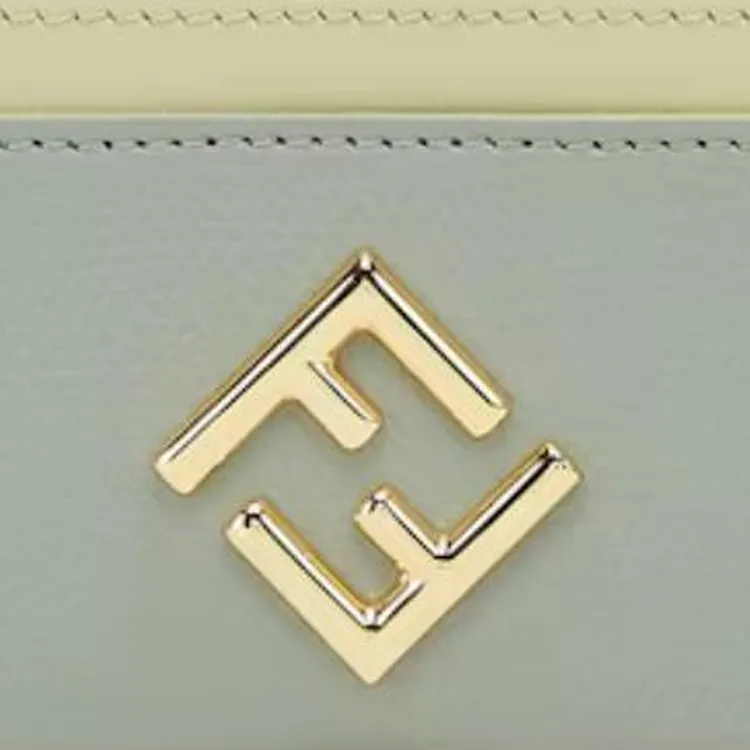 FENDI FF Diamonds Series Calfskin Card Holder Women's Green-3